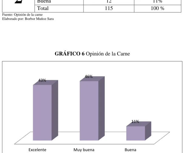 GRÁFICO 6 Opinión de la Carne 