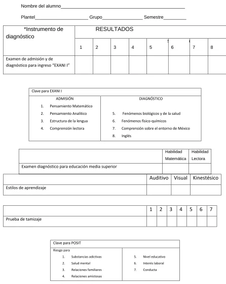Fig. 4 Ejemplo de formato para redactar el plan de acción tutorial 