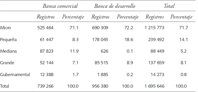 CUADRO 3. Registros por tamaño del deudor