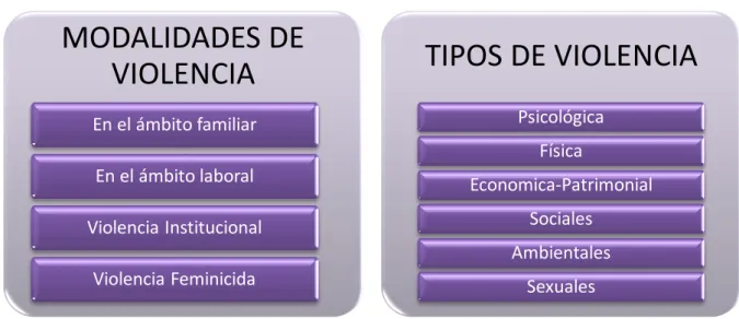 Gráfico 10: Modalidad y tipos de Violencia 