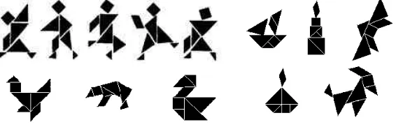 Figura 6: Pasos para la construcción del Tangram chino por plegado de papel 