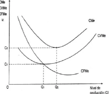 Gráfico No.  7: Curvas del costo medio 