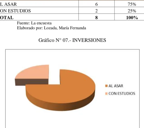 Gráfico N° 07.- INVERSIONES 
