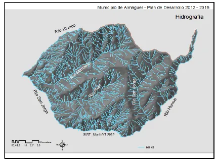 Figura 7: Mapa: Hidrografía de Almaguer 