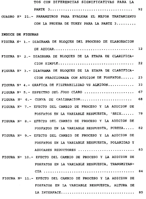 CUADRO NQ 21.- PARAMETROS PARA EVALUAR EL MEJOR TRATAMIENTO 