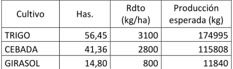 Tabla nº 4: Distribución anual de las labores 