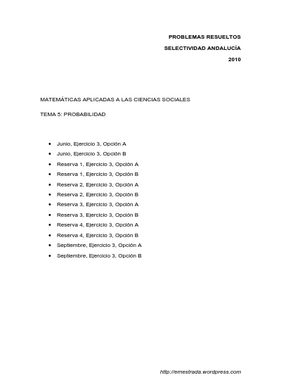 PROBLEMAS RESUELTOS SELECTIVIDAD ANDALUCÍA 2010