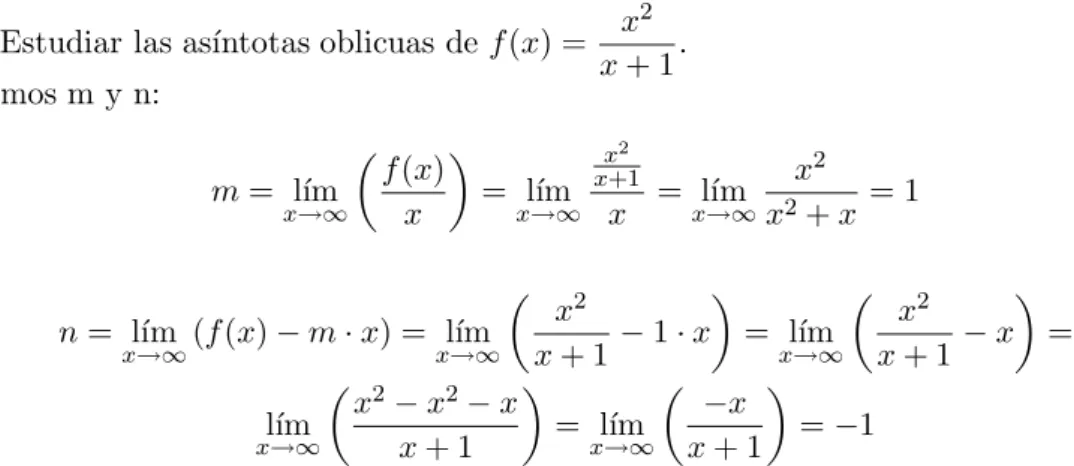 Figura 9.1: La as´ıntota oblicua es y = x − 1