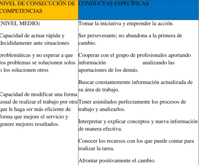 Cuadro 2 Capacidad Proactiva (competencia y conducta) 