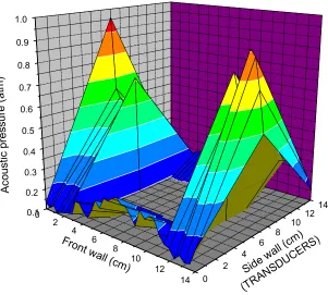Fig 3. Three dimensional acoustic field in flotation chamber 