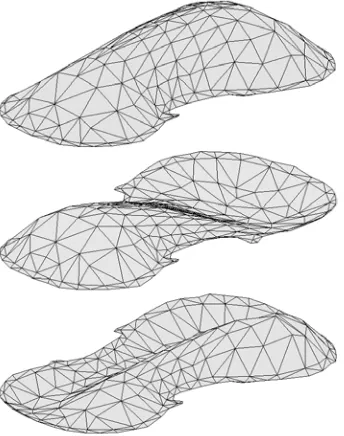Fig. 2. Studied eigenmodes. Top: mode 1, middle: mode 2, bottom: mode 3. 
