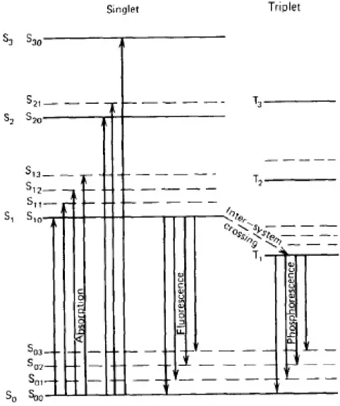 Figura 10: Niveles de energ´ıa en mol´ eculas con estructura electrones π.