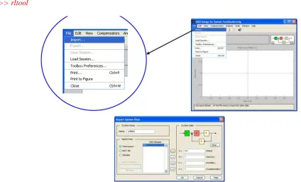 Fig. 10.- Importando la función de transferencia desde el Workspace de Matlab al SISO design GUI del comando rltool 