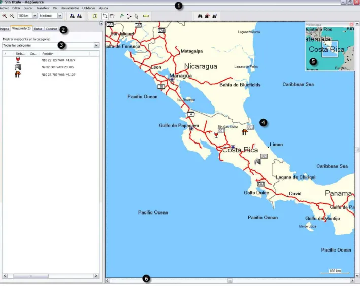 Fig. 3. Partes de MapSource 