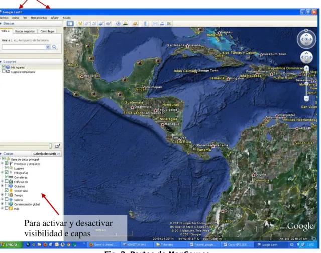 Fig. 3. Partes de MapSource 
