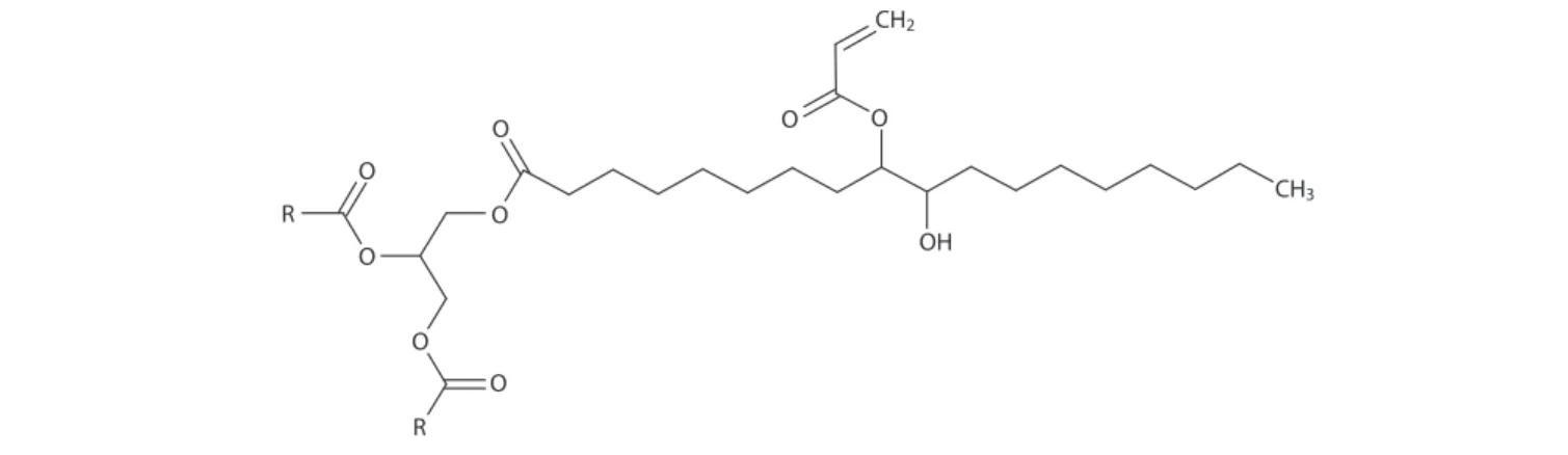 Figure 1  Chemical structure of the acrylated soybean oil.