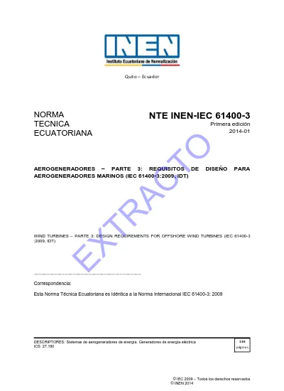 EXTRACTO. NTE INEN-IEC Primera Edición NORMA TECNICA ECUATORIANA