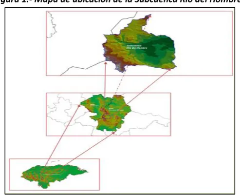 Figura 1.- Mapa de ubicación de la Subcuenca Río del Hombre 