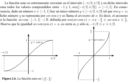 Figura 2.6. La función seno en [ −π2 , π2 ]