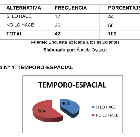 Gráfico Nº 4: TEMPORO-ESPACIAL 