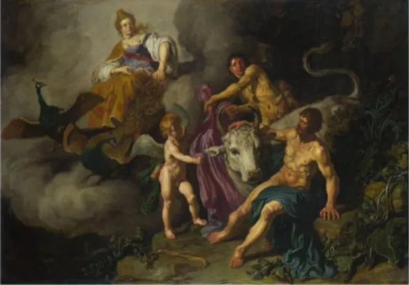 Ilustración 18. Hera descubriendo la transformación  de Zeus en un toro para conquistar a Io