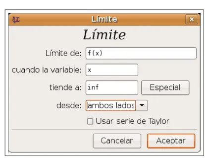 Figura 2.10: Ventana de diálogo Limite