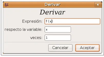 Figura 2.11: Ventana de diálogo Derivar