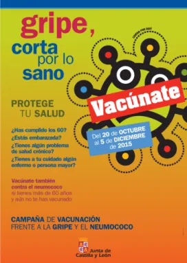 Figura 16. Cartel informativo del comienzo de la campaña de vacunación frente a la gripe de la  temporada 2015-2016 en Castilla y León