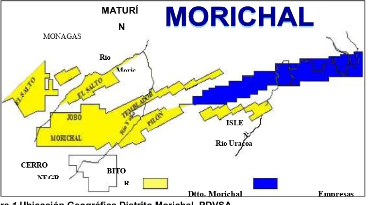 Figura 1Dtto. Morichal                              Empresas .Ubicación Geográfica Distrito Morichal, PDVSA