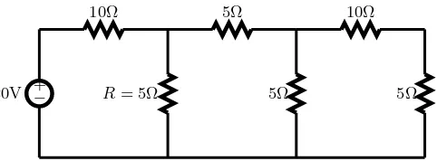Figura 1: Circuito el´ecitrico que puede ser descrito mediante un sistema de ecuaciones simult´aneas.