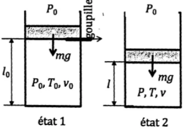 Figura 2: Compresi´on brusca de un sistema cilindro-pist´on.