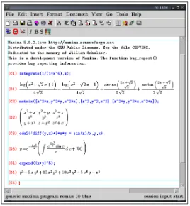 Figura 2.5: Un ﬁchero maxima (buffer izquierdo) y una sesión imaxima (buffer derecho).Ambos, interactuando en Emacs