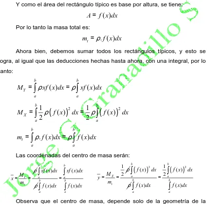 figura, porque las densidades se cancelan, por esta razón el centro de masa es 