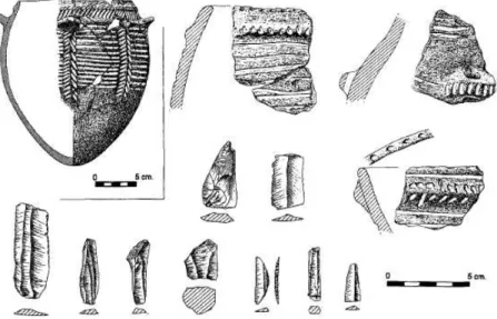 Fig. 4: Materiales neolíticos hallados en la cueva de La Vaquera 