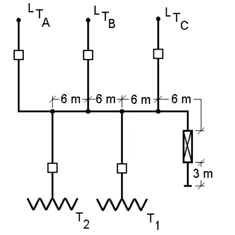 Fig. D2 – Um Exemplo de Subestação Multi-linha com dois Transformadores.