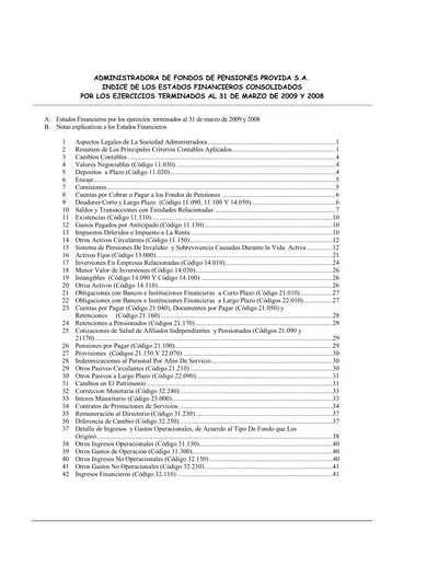 A. Estados Financieros Por Los Ejercicios Terminados Al 31 De Marzo De ...