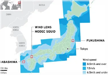 Ilustración 4. Velocidad del viento en Japón