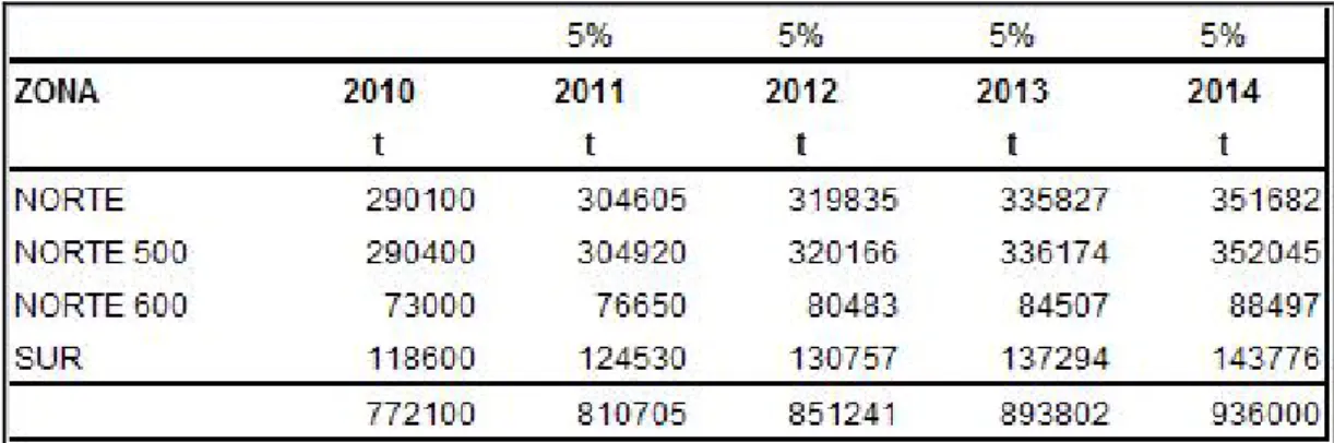 CUADRO 2: PLAN DE PRODUCCION ESTIMADA 2010-2014. 