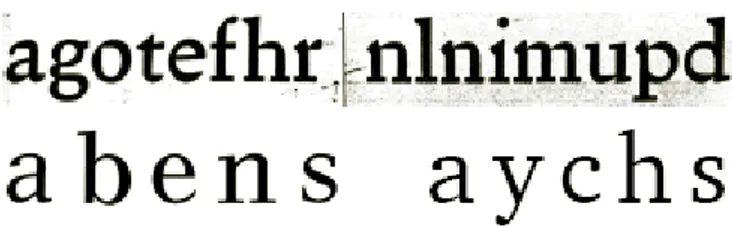Figura 9 .  Monotype Plantin 110 (arriba) y Times Roman 327 (abajo) comparados. (47)   