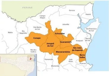 Figura 1: Região do Vale do Itapocu (Santa Catarina, Brasil)