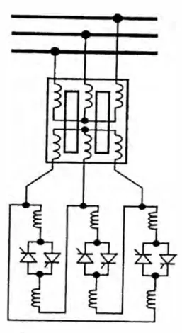 Figura 2.� - Esquema trifásico del tiristor controlado por reactor conectado en delta 