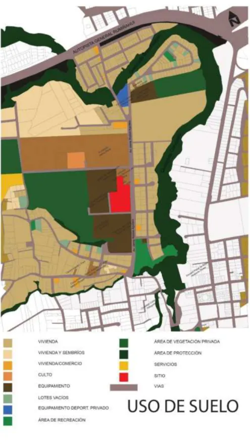 Ilustración 22: Mapa – Uso de Suelo – Sector Ciudad del Niño Conocoto. Fuente: Elaboración propia