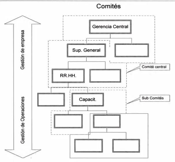 Fig. 3. 7 Este diagrama muestra como esta organizada la empresa mediante  comités. 