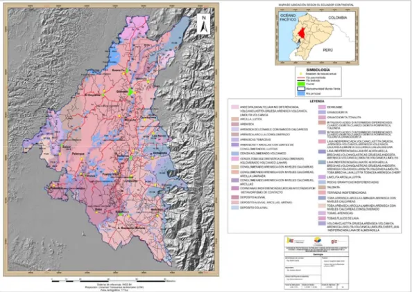 Ilustración 1 Mapa Geológica de la Mancomunidad Verde de la provincia de Los  Ríos. 