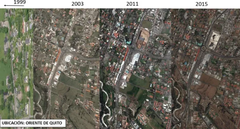 Figura 22 Crecimiento mancha urbana de Cumbayá 