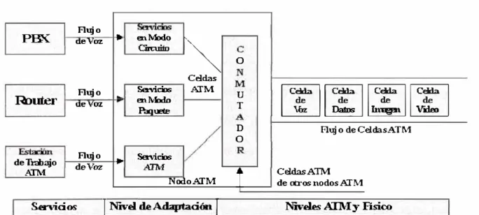 Fig. 2.1  Funcionamiento de un Nodo ATM 