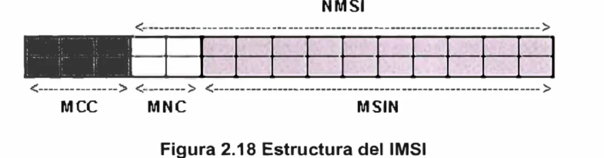 Figura 2.18 Estructura del IMSI  Tal como se observa esta formado por tres partes: 