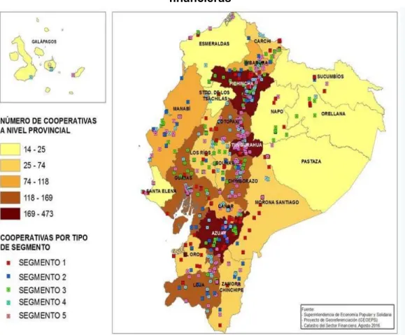 Gráfico No: 23 Distribución y densidad geográfica de las cooperativas  financieras 