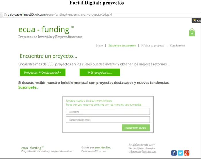 Figura 6-37  Portal Digital: proyectos 