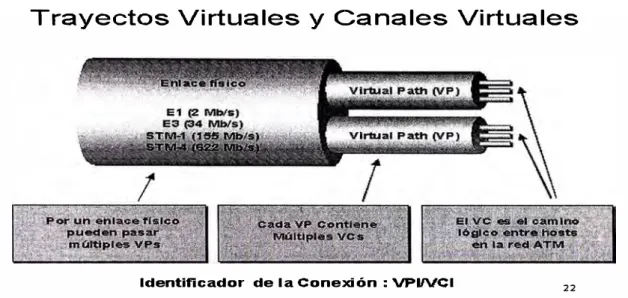 Figura 2.6 - Canales y Circuitos virtuales 